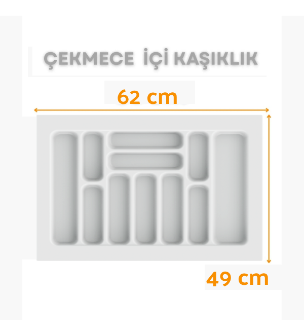 Çekmece İçi Kaşıklık ve Kepçelik Düzenleyici – Beyaz 62x49 cm (55x40 cm Kadar Kesilebilir)