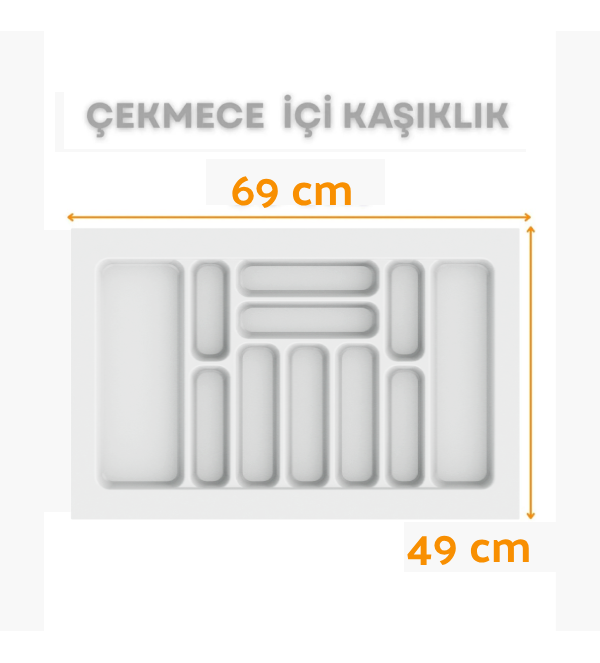 Çekmece İçi Kaşıklık ve Kepçelik Düzenleyici – Beyaz 69x49 cm (62x40 cm Kadar Kesilebilir)
