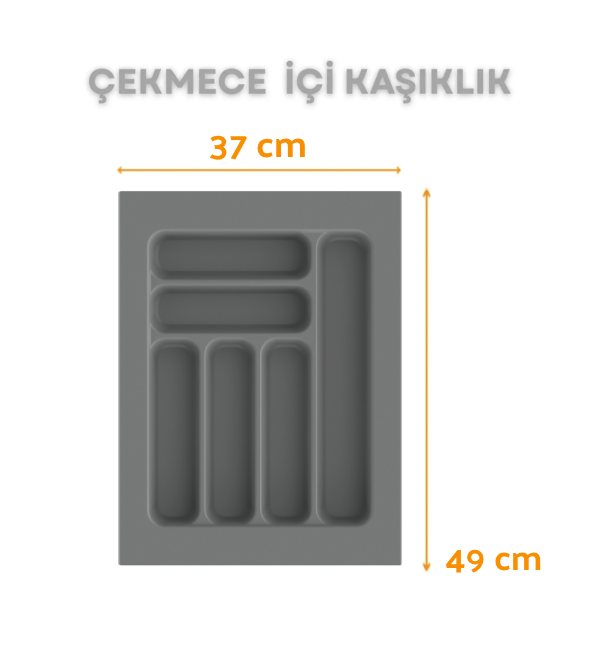 Çekmece İçi Kaşıklık ve Kepçelik Düzenleyici – Gri 37x49 cm (30x40 cm Kadar Kesilebilir)