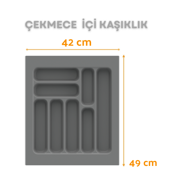 Çekmece İçi Kaşıklık ve Kepçelik Düzenleyici – Gri 42x49 cm (36,5x40 cm Kadar Kesilebilir)