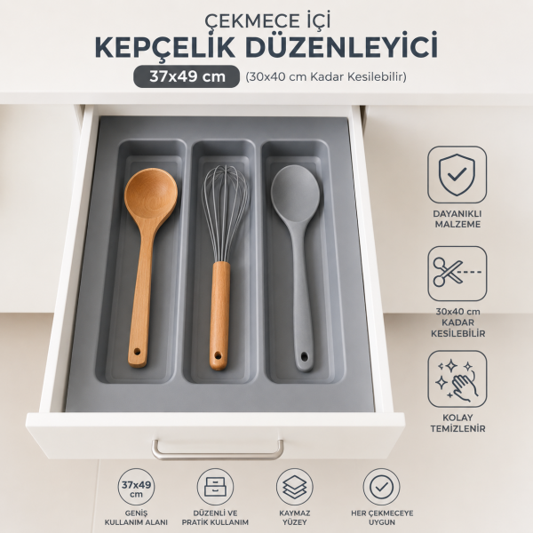 Çekmece İçi Düzenleyici Seti 37x49 cm (30x40 cm'ye Kadar Kesilebilir)