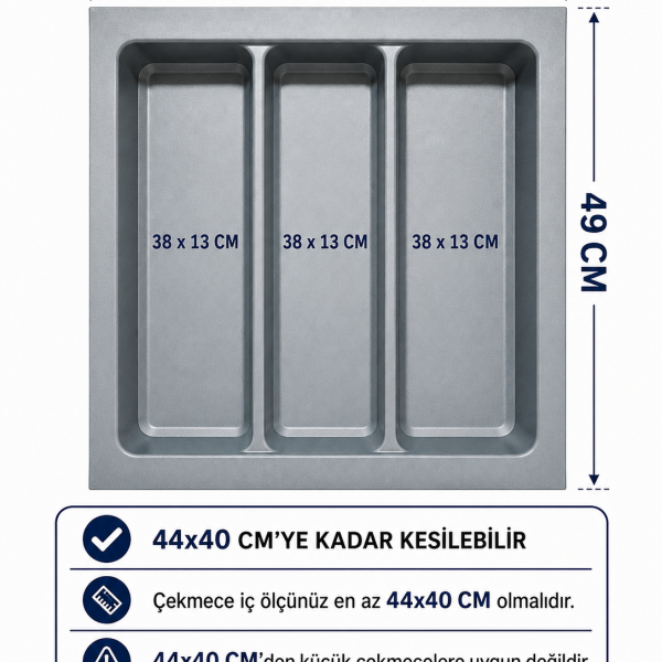 Çekmece İçi Düzenleyici Seti 49x49 cm (44x40 cm'ye Kadar Kesilebilir)