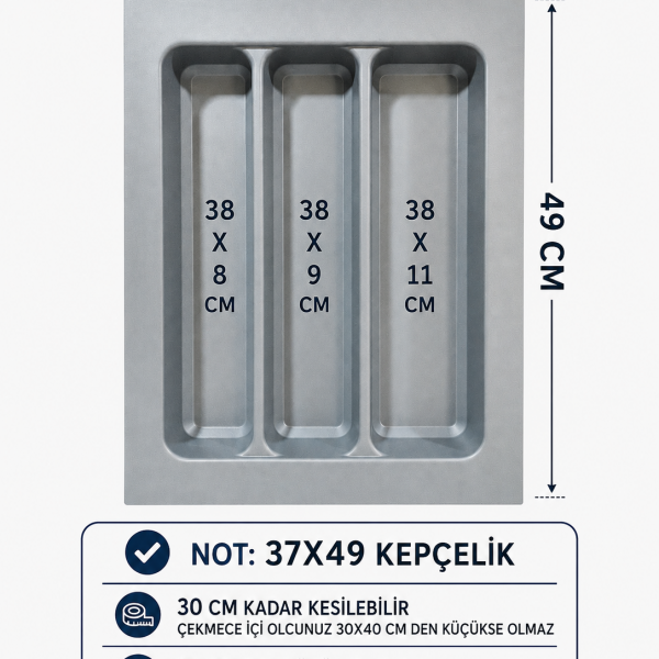 Çekmece İçi Düzenleyici Seti 37x49 cm (30x40 cm'ye Kadar Kesilebilir)