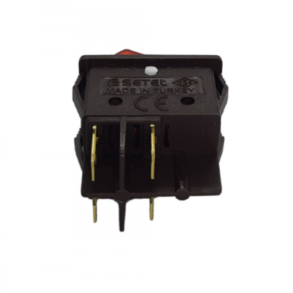 Geniş Işıklı Anahtar Ayaklı Siyah/Kırmızı 16A