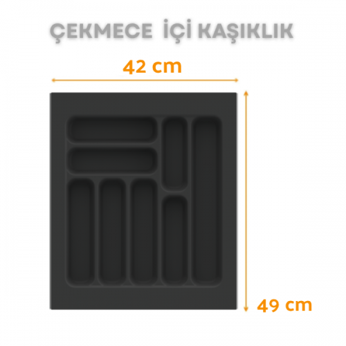 Çekmece İçi Kaşıklık ve Kepçelik Düzenleyici – Antrasit 42x49 cm (36,5x40 cm Kadar Kesilebilir)