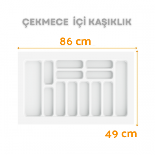 Çekmece İçi Kaşıklık ve Kepçelik Düzenleyici – Beyaz 86x49 cm (78,5x40 cm Kadar Kesilebilir)