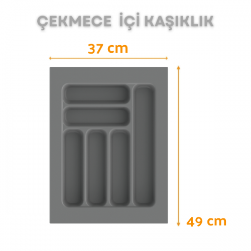 Çekmece İçi Kaşıklık ve Kepçelik Düzenleyici – Gri 37x49 cm (30x40 cm Kadar Kesilebilir)