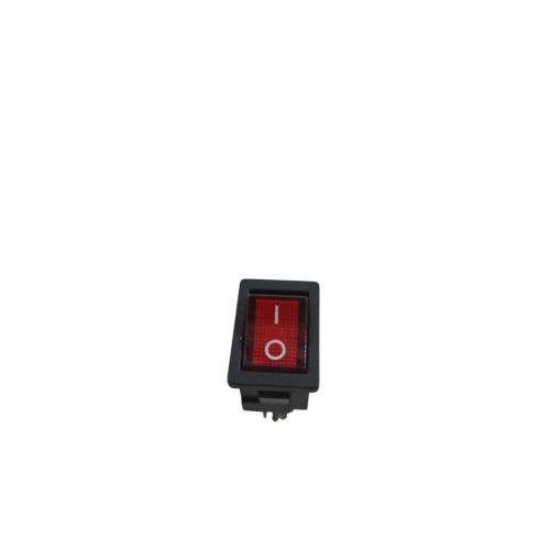 Mini Işıklı Anahtar 4 Ayaklı Siyah/Kırmızı 10A